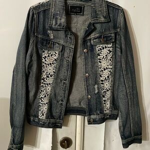 Rue 21 ladies jacket with lace embellishments size XL. Pit to pit is 19” L is 21